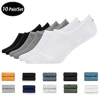 Men's 10 Pairs Ankle Socks No Show Socks Stylish Traditional  Classic Solid  Plain Color Casual Daily No Show Medium Spring, Fall, Winter, Summer Black Blue Lightinthebox - thumbnail