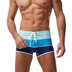Men's Swimwear Swim Shorts Swim Trunks Print Color Block Breathable Soft Outdoor Casual Daily Hawaiian Stylish Black White Micro-elastic Lightinthebox