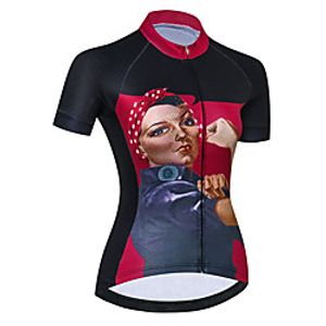 21Grams Women's Short Sleeve Cycling Jersey Summer Spandex Polyester Black  Red Bike Jersey Top Mountain Bike MTB Road Bike Cycling Quick Dry Moisture Wicking Breathable Sports Clothing Apparel Lightinthebox