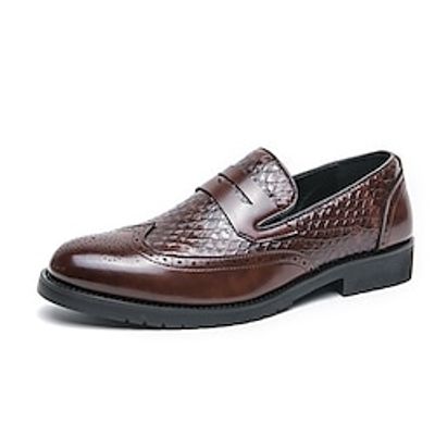 Men's Loafers  Slip-Ons Dress Shoes Comfort Loafers Dress Loafers Business Casual British Daily Office  Career PU Breathable Comfortable Slip Resistant Loafer Black Brown Spring Fall Lightinthebox