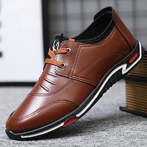 Men's Oxfords Leather Loafers Business Casual Outdoor Daily PU Breathable Black Brown Summer Spring Lightinthebox