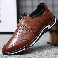 Men's Oxfords Leather Loafers Business Casual Outdoor Daily PU Breathable Black Brown Summer Spring Lightinthebox - thumbnail