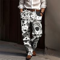 Skeleton Abstract Gothic Men's 3D Print Dress Pants Pants Trousers Outdoor Street Wear to work Polyester White Yellow Blue S M L High Elasticity Pants Lightinthebox - thumbnail