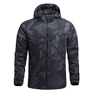 Men's Hoodie Jacket Hiking Jacket Hiking Windbreaker Outdoor Thermal Warm Windproof Quick Dry Lightweight Outerwear Trench Coat Top Skiing Ski  Snowboard Fishing Blue Grey Black  Breathable Lightinthebox