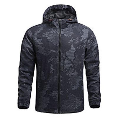 Men's Hoodie Jacket Hiking Jacket Hiking Windbreaker Outdoor Thermal Warm Windproof Quick Dry Lightweight Outerwear Trench Coat Top Skiing Ski  Snowboard Fishing Blue Grey Black  Breathable Lightinthebox