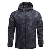 Men's Hoodie Jacket Hiking Jacket Hiking Windbreaker Outdoor Thermal Warm Windproof Quick Dry Lightweight Outerwear Trench Coat Top Skiing Ski  Snowboard Fishing Blue Grey Black  Breathable Lightinthebox - thumbnail