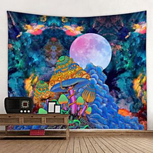 Psychedelic Abstract Tapestry Art Decor Blanket Curtain Hanging Home Bedroom Living Room Polyester Hippie Creative Mushroom miniinthebox
