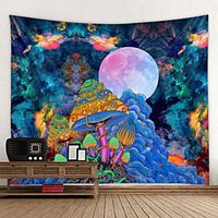 Psychedelic Abstract Tapestry Art Decor Blanket Curtain Hanging Home Bedroom Living Room Polyester Hippie Creative Mushroom miniinthebox - thumbnail