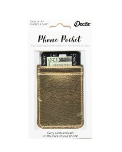 IDecoz Gold Faux Leather Phone Pocket