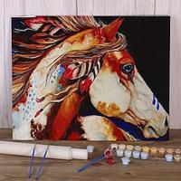 1pc Colorful Horse Paint By Numbers Kit for Adults DIY Digital Oil Painting with Acrylic Paint Leisurely Painting Kit for Bedroom Wall Decor 16 20 Inch Canvas Art Lightinthebox