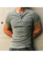 Men's Slim Simple Casual Round Neck Plain T-Shirt