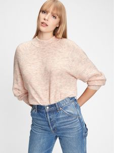 Waffle-Stitch Mockneck Sweater