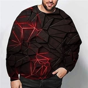 Men's Plus Size Pullover Sweatshirt Big and Tall Graphic Crew Neck Long Sleeve Spring   Fall Basic Fashion Streetwear Comfortable Casual Sports Tops Lightinthebox