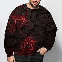 Men's Plus Size Pullover Sweatshirt Big and Tall Graphic Crew Neck Long Sleeve Spring   Fall Basic Fashion Streetwear Comfortable Casual Sports Tops Lightinthebox - thumbnail