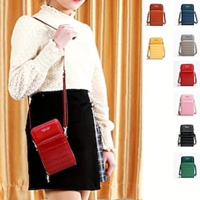 Stone Embossed Mobile Phone Bag, Fashion Crossbody Bag, Women's Vertical Coin Purse Lightinthebox