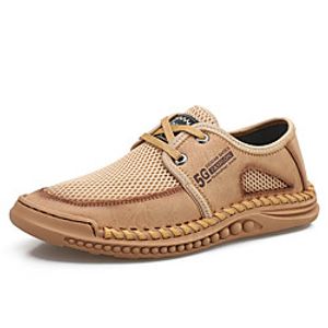 Men's Sandals Leather Shoes Sporty Casual Beach Daily Outdoor Water Shoes Walking Shoes Nappa Leather Cowhide Breathable Handmade Non-slipping Booties / Ankle Boots Khaki Brown Gray Spring Summer miniinthebox