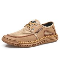 Men's Sandals Leather Shoes Sporty Casual Beach Daily Outdoor Water Shoes Walking Shoes Nappa Leather Cowhide Breathable Handmade Non-slipping Booties / Ankle Boots Khaki Brown Gray Spring Summer miniinthebox - thumbnail