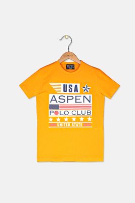 Kids Boys Graphic Print USA T-Shirt Orange Kids Boys Graphic Print USA T-Shirt Orange