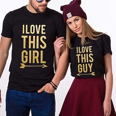 Couple Tshirt LOVE 1pc Couple's Men's Women's T shirt Tee Crew Neck Black Valentine's Day Daily Short Sleeve Print Fashion Casual Lightinthebox Couple Tshirt LOVE 1pc Couple's Men's Women's T shirt Tee Crew Neck Black Valentine's Day Daily Short Sleeve Print Fashion Casual Lightinthebox