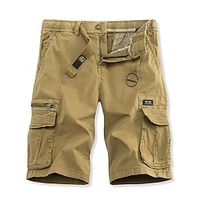 Men's Cargo Shorts Shorts Work Shorts Button Multi Pocket Plain Wearable Short Outdoor Daily Going out Fashion Classic Black Army Green Lightinthebox