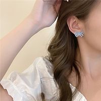 s925 bow earrings 2021 new trendy exquisite earrings ins style simple tea ear clip without pierced ears Lightinthebox - thumbnail