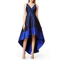 A-Line Cocktail Dresses Elegant Dress Wedding Guest Kentucky Derby Asymmetrical Sleeveless V Neck Satin with Pocket 2024 Lightinthebox