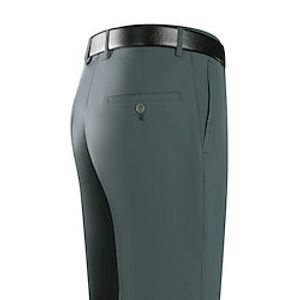 Men's Dress Pants Winter Pants Trousers Casual Pants Pocket Solid Color Comfort Warm Business Casual Daily Cotton Blend Retro Vintage Formal Green Black Stretchy Lightinthebox