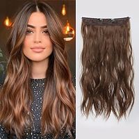 Wavy Bouncy Curl Synthetic Hair 22 inch Hair Extension Clip In / On Fishing Line Hair 1 Pack Smooth All miniinthebox