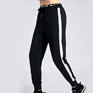 Women's High Waist Sweatpants Joggers Athletic Bottoms Drawstring Spandex Winter Fitness Gym Workout Running Jogging Exercise Quick Dry Moisture Wicking Breathable Normal Sport Color Block Black Lightinthebox