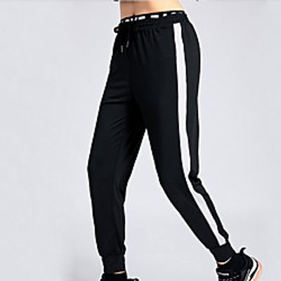 Women's High Waist Sweatpants Joggers Athletic Bottoms Drawstring Spandex Winter Fitness Gym Workout Running Jogging Exercise Quick Dry Moisture Wicking Breathable Normal Sport Color Block Black Lightinthebox