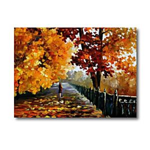 Oil Painting Handmade Hand Painted Wall Art Abstract Back to School in Rain 3D Palette Knife Home Decoration Decor Stretched Frame Ready to Hang Lightinthebox