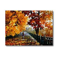Oil Painting Handmade Hand Painted Wall Art Abstract Back to School in Rain 3D Palette Knife Home Decoration Decor Stretched Frame Ready to Hang Lightinthebox - thumbnail