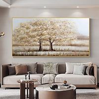 Mintura Handmade Abstract Tree Landscape Oil Paintings On Canvas Wall Art Decoration Modern Picture For Home Decor Rolled Frameless Unstretched Painting Lightinthebox - thumbnail