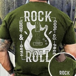 Men's T shirt Tee Graphic Tee Cool Shirt Graphic Prints Guitar Musical Instrument Hobby Crew Neck Hot Stamping Street Vacation Short Sleeves Print Clothing Apparel Fashion Designer Basic Lightinthebox