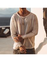 Men's Casual Cotton Long Sleeve T-Shirt