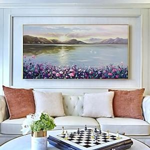 Mintura Handmade Lakeside Scenery Oil Paintings On Canvas Wall Art Decoration Modern Abstract Picture For Home Decor Rolled Frameless Unstretched Painting Lightinthebox