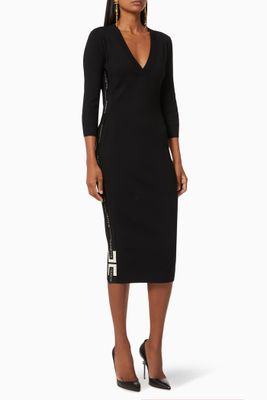 Dress with Logo Intarsia in Viscose Knit Dress with Logo Intarsia in Viscose Knit