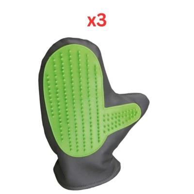 Trixie Colourful Fur Pet Care Glove For Small Pets - Green 11X21cm (Pack Of 3)