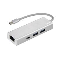 Hama USB 3.1 Type-C Hub 1:3 Aluminium | 2 x USB-A | USB-C | LAN | bus-powered | HA135757