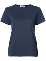 A.P.C. crew neck logo printed T-shirt - Blue