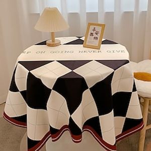 Checkerboard Plaid Tablecloth Light Luxury Table Covers High-end Dining Table Cover Cloth Retro Minimalist Table Mat 90150cm 140140cm 140200cm Lightinthebox