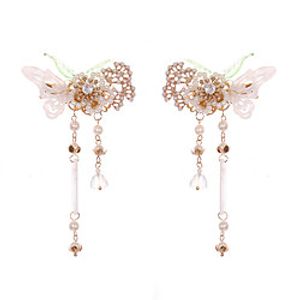 Kids' Baby Girls' 2 Pieces Hanfu Hair Accessories Tassel Green Hairpin Ancient Fairy Headdress Girls Han Element Sen Female Hanfu Clip Headdress Lightinthebox