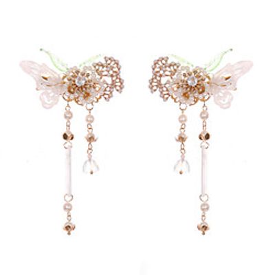 Kids' Baby Girls' 2 Pieces Hanfu Hair Accessories Tassel Green Hairpin Ancient Fairy Headdress Girls Han Element Sen Female Hanfu Clip Headdress Lightinthebox