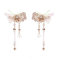 Kids' Baby Girls' 2 Pieces Hanfu Hair Accessories Tassel Green Hairpin Ancient Fairy Headdress Girls Han Element Sen Female Hanfu Clip Headdress Lightinthebox - thumbnail