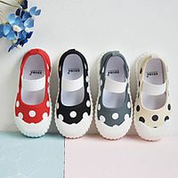 spring new cute polka dot children's shoes korean casual soft-soled canvas square shoes female baby indoor shoes Lightinthebox - thumbnail