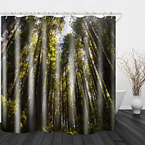 Towering Woods Digital Printing Shower Curtain Shower Curtain Shower Curtains amp; Hooks Modern Polyester New Design 72 Inch miniinthebox