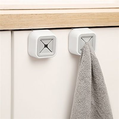 2Pcs Towel Hook Holder Adhesive Rag Dishcloth Wash Cloth Hanger Towel Clips Organizer Storage Tools for Bathroom Kitchen Accessories Lightinthebox