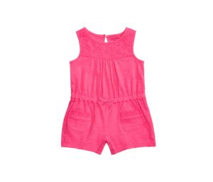 Eyelet Romper  Fiery Pink