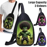 Men's Crossbody Bag Shoulder Bag Chest Bag Polyester Outdoor Daily Holiday Zipper Print Large Capacity Lightweight Multi Carry Character Red Blue Green Lightinthebox - thumbnail