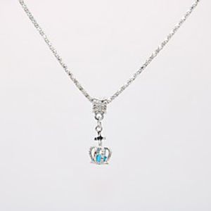 Women's Pendant Necklace Necklace Classic Mini Crown Dainty Unique Design Fashion Modern Silver Plated Chrome Light Brown Peacock Green Red Pink Light Blue 42 cm Necklace Jewelry 1pc For Gift miniinthebox